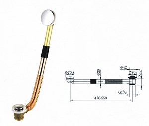 [Hot Item] Brass Stainless Steel Bathtub Drain Pop up Bolt Bath Waste Click Clack