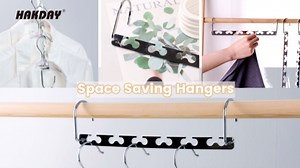 6PCS Space Saving Hangers, Metal Magic Cascading Hangers Closet Organizers and Storage 6 Slots Foldable Hangers for College Dorm Room