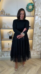 1.4K views · 14 reactions | Dressed to impress in this timeless piece. ✨ This dress is just perfect! It’s so so comfy and has so much room so is perfect for anyone bigger in the bust. Christmas night out outfit sorted! ✅ Shop dress  https://walkinwardrobeonline.com/products/lila-contrast-tulle-dress-in-black Love Laura Xo | The Walk In Wardrobe Online | Facebook