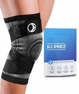 Koprez Knee Compression Sleeve for Men & Women – Premium Knee Brace for Pain Relief, Running, Workout & Arthritis Support, Meniscus Tear & Patella Stabilizer, Breathable Sports Knee