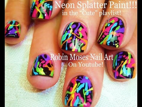 Cute and Fun Nails! | DIY Rainbow Paint Splatter Design! Easy Short Nails for Beginners