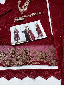 32 reactions | Maroon 3pcs dress with golden embroidery just in 5900rs | Mommy and daughter fashion | Facebook