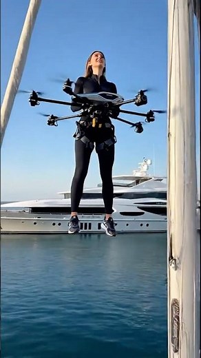2025: This AI Drone Suit Lifts Her Above a Superyacht in Fort Lauderdale’s Luxury Marina