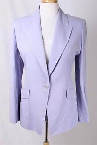  Allard Ellen Tracy Size 16 Lavender Linen Single Button Blazer