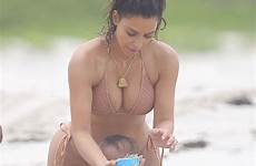 beach kardashian kim bikini mexico gotceleb lacelebs