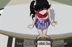 anime gif nisemonogatari monogatari toothbrush girl butt meme series reddit get imgur insertion oral kanbaru girls funny save give