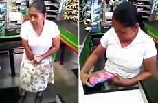 caught granny shoplifting shop underwear her down weekly grandma hidden entire shoplifter hiding handed red security knickers stashing gets mirror