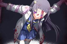 yandere anime hair bandage bandages bloody face blood eyes school safebooru uniform respond edit