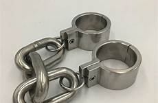 bondage steel cuffs restraint chain wrist metal heavy sex female male duty dungeon hand sm stainless