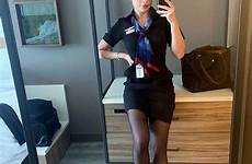 stewardess attendant attendants kelsey nylons tights hostess stewardesses azafata skies fly cabin crew airline female uniforms vuelo