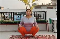 yoga auntie sexy pose cow indian