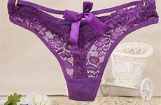 briefs underwear bowknot hollow lingerie lace low sexy panties 1pc thongs string rise tie women knickers