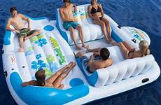 pool inflatable floating island tahiti tropical person water float raft tube floats party lake boat swimming lounge cool pontoon blow