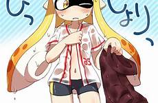 safebooru splatoon inkling yuri eromame girl girls jacket tentacle comic brown hair anime mask comics manga purple saved blush domino