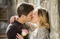 couple kissing beautiful celebrating alley valentines street love day passion preview