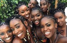 women beautiful group african hair natural beauty skin girl dark braids alot