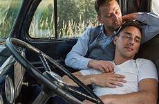gay men cuddling vehicle