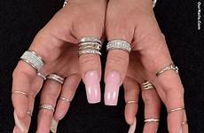 nails long rings acrylic square curved sexy fingernails real hot choose board french diva