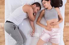 man sleeping woman bed together stock alamy beautiful