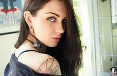 suicide ashley wallpaper girls arwen women brunette model viewer tattoo looking indoors floral top white hd wallhere
