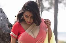 hot bengali saree maria blouse open model cut aunty boobs indian actress exposing huge transparent visible chakraborty priya bomb