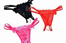 panties women underwear thongs briefs waist bowknot strings pearl lace lingerie floral low female sexy