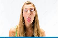 tongue woman teasing sticking her dreamstime young close