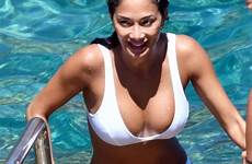 nicole scherzinger bikini beach white capri sexy swimsuit hawtcelebs gotceleb miami thefappeningblog