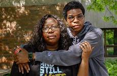 son her mother protects npr rep teenage paul st ruth minnesota richardson shawn stand state hallie outside brown community center