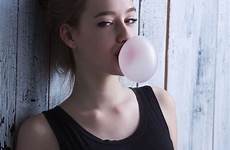 gum bubble chewing blowing