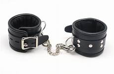 bondage leather cuffs wrist sex adult handcuffs padded fetish soft real toys play