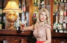 bar blonde stool legs long sitting nude woman dress elegant model showing attractive red hair heels gorgeous high posing her