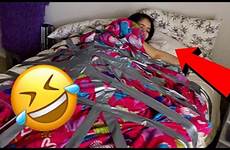 duct tape girlfriend prank sleeping