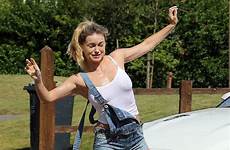 wet ola jordan car her washing james gets wild dungarees through soaked got blonde water strictly over things while husband