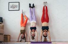 handstand females exercising daughters