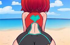 pyra swimsuit beach hentai xenoblade buttjob xxx chronicles theotherhalf foundry ass half other cum rule hair red rule34 cumshot respond