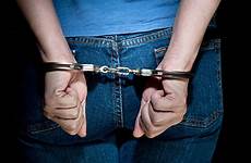 handcuffed woman arrested stock similar