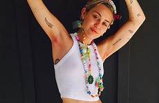 miley cyrus pink her instagram hair off pits bright underarm pit shot strips armpit showed arm proudly crop friday shorts