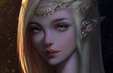 fantasy girl elf fairy beautiful elven women anime princess elfa elfen artstation saved paintings