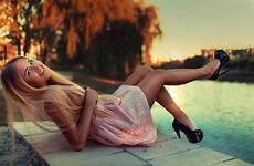 wallpaper heels woman legs blonde high women outdoors dress girl photography sunset tanned blue sunlight lady pavel hd model beauty