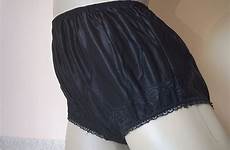 vintage nylon knickers frilly full panties pinup style silky brief sheer pretty last