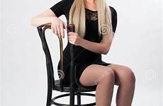 chair blonde woman attractive isolated sitting pretty young over blond