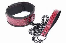 collar leash bdsm slave red leather sex collars bondage adult fetish toys game neck