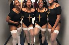 halloween nuns costumes rave nun friend girl costume sexy big group gang outfits hoe ebony women girls dressed controversial catholic