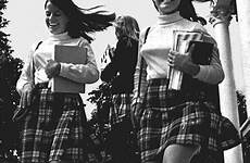 school girls schoolgirls 1968 miniskirts uniform vintage uniforms mini back high 1960 girl seventies fashion catholic skirts studentesse anni washington