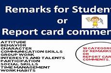 comments remarks students card report