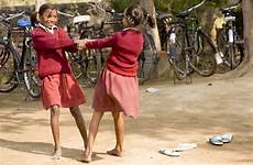 girls school playing indian