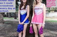 captions cheerleader feminization tg cheerleaders caps cheerleading transgender