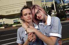 girls couple schools lesbian school savannah sex williams so banned upset hannah changing girlfriend left they made her interrupted ball