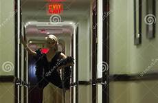 hallway hotel woman blonde stock sexy